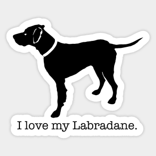 I Love my Labradane Sticker